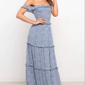 Petal & Pup Blue Floral Maxi Dress